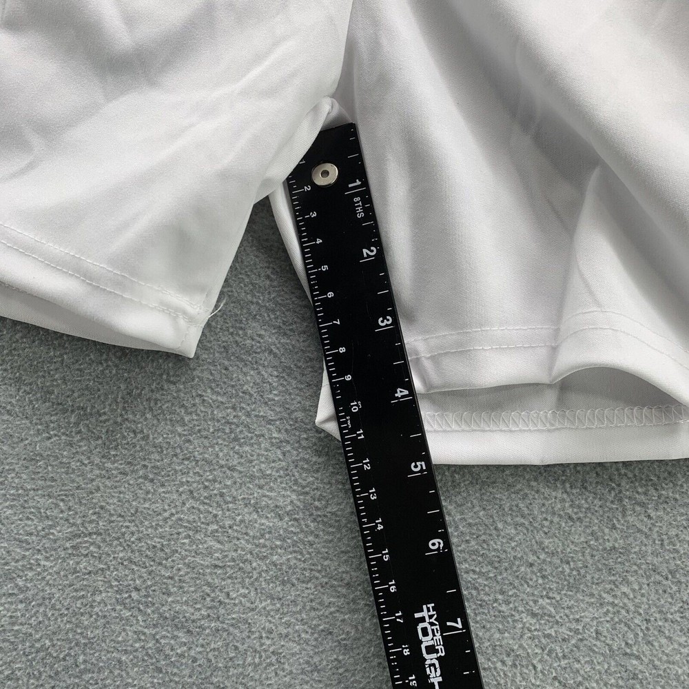 Women White Bodycon Shirts & Shorts with Sequined Front Logo Set Size XXL (A41) - Picture 11 of 13